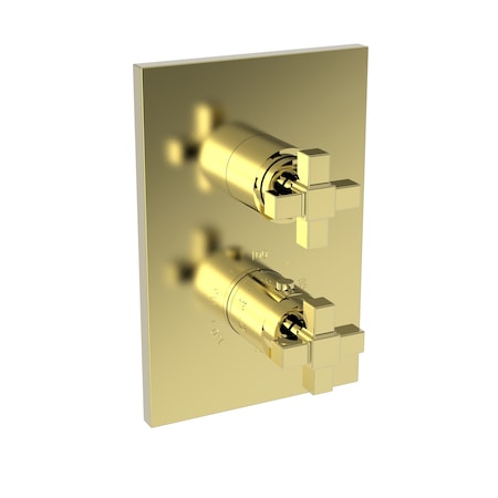 Newport Brass 1/2" Square Thermostatic Trim Plate With Handle in Forever Brass (Pvd) 3-3153TS-01